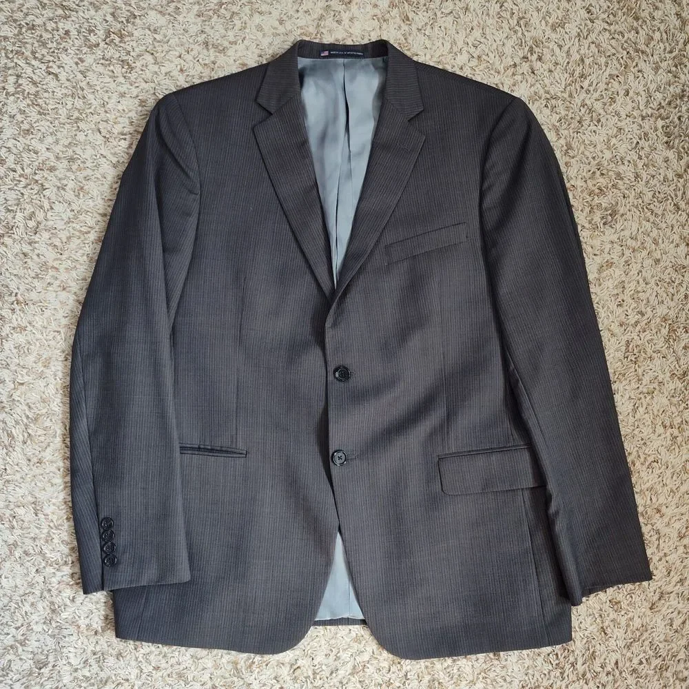 Hart Schaffner‎ & Marx Men Size 44R Gray Made In USA Wool Blazer